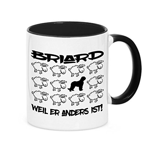 siviwonder Tasse Black Sheep - Briard Berger de Brie - Hunde Fun Schaf Kaffeebecher von siviwonder