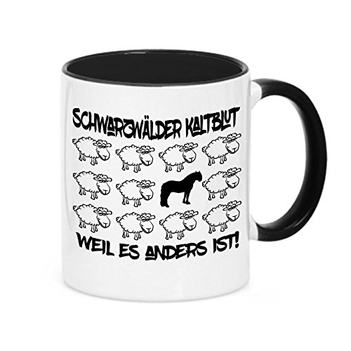 siviwonder Tasse Black Sheep - SCHWARZWÄLDER KALTBLUT - Pferde Pferd Fun Schaf Kaffeebecher von siviwonder