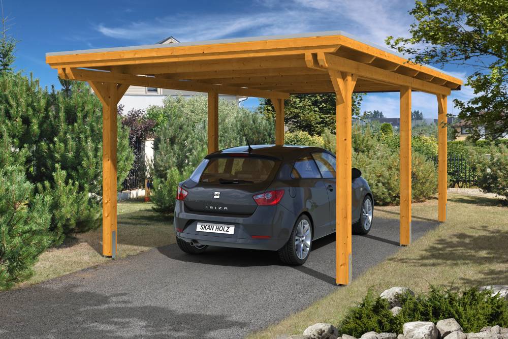 SKAN HOLZ Carport Emsland 354 x 604 cm mit Aluminiumdach von SkanHolz