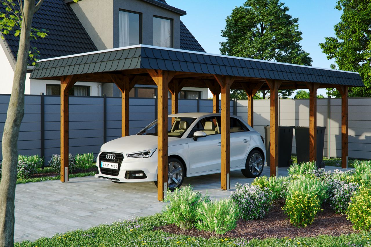 SKAN HOLZ Carport Spreewald 345 x 741 cm mit EPDM-Dach von SkanHolz