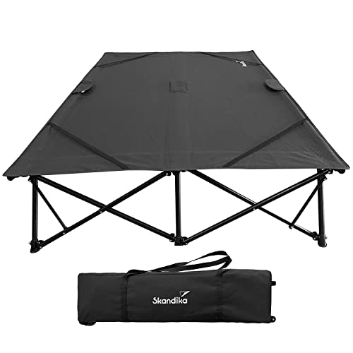 Skandika Campingliege Bodo| Doppelliege für 2 Personen, Sonnenliege klappbar, 250 kg belastbar, Faltbare Gartenliege wetterfest, Gästebett | Liege Camping für Outdoor, Balkon, Garten von Skandika