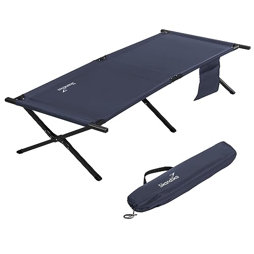 Skandika Campingliege Mutenia | Klappbare Sonnenliege mit Organizer-Tasche, max. 200 kg, 210 x 75 cm, Anti-Rutsch-Füße, Tragetasche | Feldbett Outdoor, Camping, Strand, Garten von Skandika