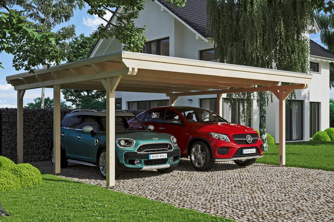 Skanholz Doppelcarport Emsland, BxT: 613x604 cm, 223 cm Einfahrtshöhe, versch. Farben von Skanholz