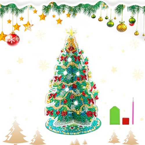 Weihnachtsbaum Diamond Painting Weihnachtsdeko 5D DIY Diamant Painting Weihnachten Kit Weihnachten Deko Diamant Painting Bilder Diamant Malerei Strass Kristallmalerei Kreuzstich for Tisch Dekoration von Skeadex