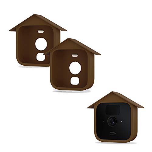 Silikon Hülle für Blink Outdoor - 2er Pack Kamerahülle Silikonbezüge Haut Braun Home Security-Kamerasystem Überwachungskamera - Wasserdichtes Silikon Schutz Kompatibel mit Neu Blink Outdoor-Kamera von SkingHong