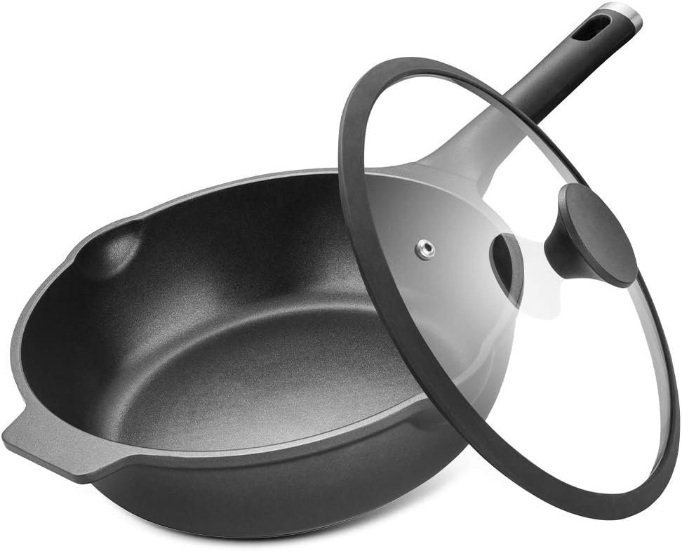 Sky Light Wok Hochrandpfanne Induktion Schmorpfanne mit Deckel, Ø 28 cm, Induktion, Ø 28 cm von Sky Light