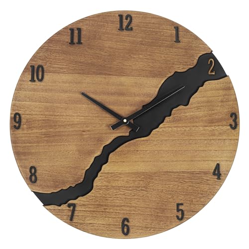 Wanduhr Große, 60cm Vintage Bauernhaus Dekorative Wanduhr mit Arabisch Ziffern, Leise Ohne Tickgeräusche Batteriebetrieben XXL Wanduhr, Holz Wanduhr für Wohnzimmer, Küche, Schlafzimmer, Büro von SkyNature