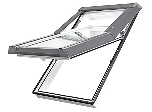 Skylight Premium Dachfenster mit Dauerlüftung PVC 55 x 118 mit Eindeckrahmen von Skyfens