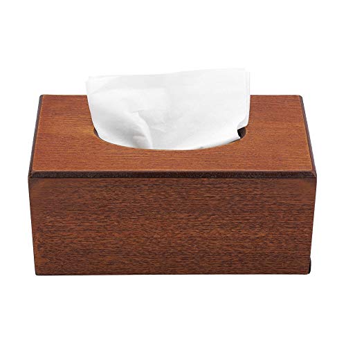 Kosmetiktücherbox Rechteckigen Tissue Box Naturholz Kosmetiktücher Box Cover Halter Dekorative Tissues Papierserviettenhalter für Wohnzimmer Schlafzimmer Küche, 23x12x10.5cm(Brown) von Smandy