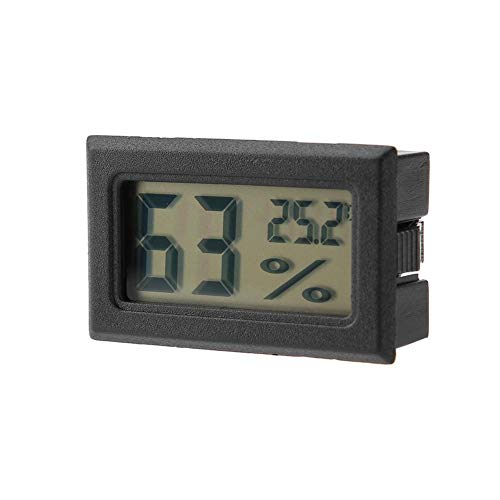 Mini Thermometer Hygrometer Reptile Messgerät Testtemperatur und Luftfeuchtigkei eingebettetes Digital Thermometer und Hygrometer für Reptilienbehälter Aquarium(-50 °C ~70 °C)(Schwarz) von Smandy