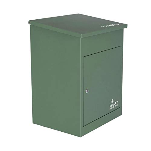 Smart Parcel Box, mittelgroßer Paketbriefkasten mit Paketfach und Briefkasten, sicherer Paketkasten für Zuhause und Unternehmen mit Rückholsperre, für alle Zusteller geeignet, 44 x 35 x 58 cm, grün von Smart Parcel Box