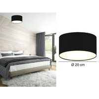 Moderne Deckenlampe, Stoff schwarz/Abdeckung satiniert, ø 20 cm, ceiling dream von Smartwares