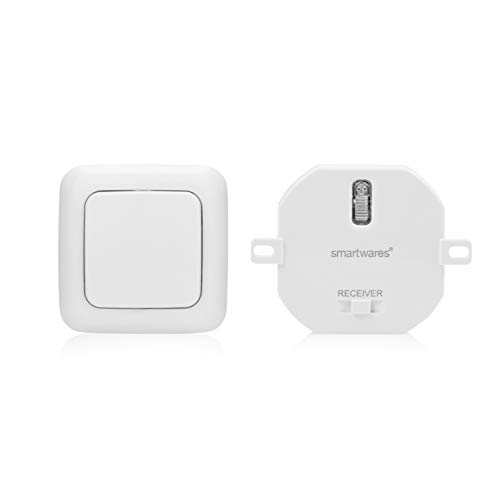 Smartwares Plug & Connect Home Kit für kabellose Beleuchtung bis zu 1000 Watt - Einbaumodul und Schalter, Weiß von Smartwares