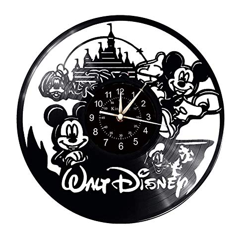 Smotly Vinyl Wanduhr, Mickey und Minnie Maus Thema Wanddekoration große Uhren, Mickey und Minnie Liebhaber Hauptdekoration Geschenke,A von Smotly