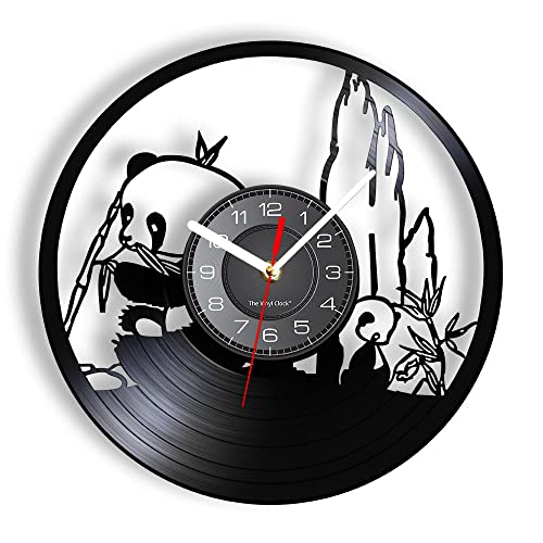Smotly Vinyl-Wanduhr, riesiges Panda-Design, analoge Uhr, Wanduhr, Geschenk für Lieblingspandas. von Smotly