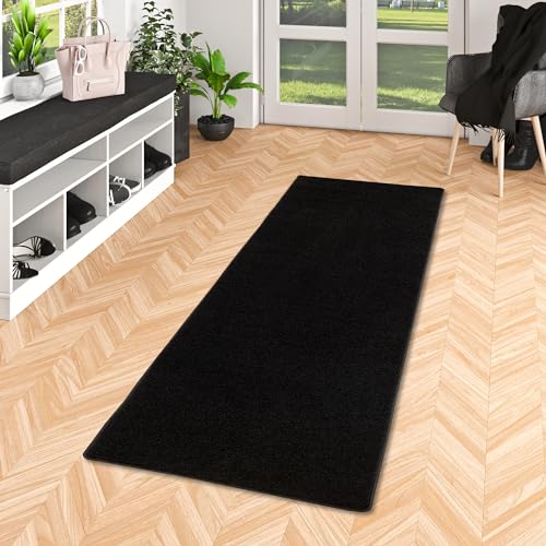 Snapstyle Hochflor Langflor Teppich Läufer Cottage Schwarz in 9 Größen von Snapstyle