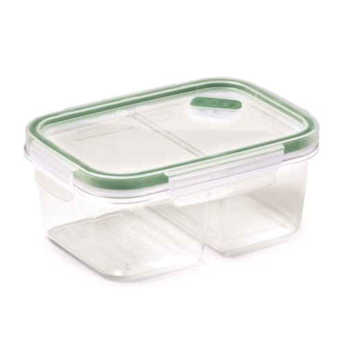 Snips, Rechteckige Lunchbox 0,8 L, mit doppeltem Innenfach, aus Tritan Renew, Bento Box aus recyceltem Kunststoff, Brotdose Durchmesser 18 x 13,5 x 7,5 cm, Hergestellt in Italien von Snips