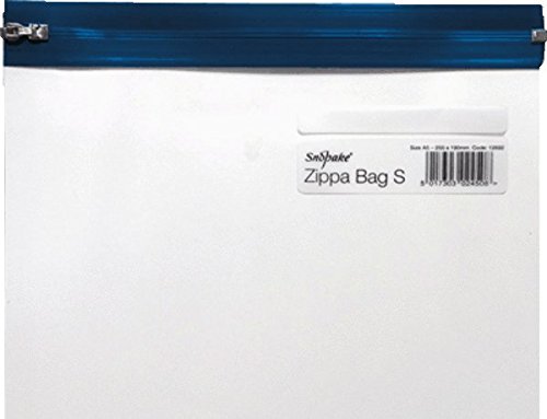 Snopake 12687 Reißverschlusstasche S Classic, transparent/blau von Snopake