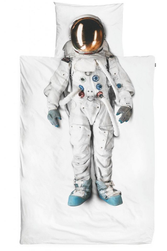 Kinderbettwäsche Astronaut, Snurk, Perkal, 2 teilig, Astronaut, Weltall, Weltraum von Snurk