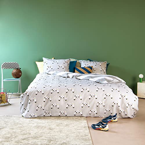 SNURK® - Kinder Bettwäsche Set, Gamer Bettwäsche, 135 x 200 cm, inkl. 1 Kissenbezug 80 x 80 cm, aus 100% Bio-Baumwolle von Snurk