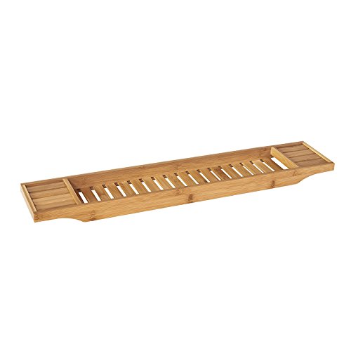 SoBuy® FRG212-N 80cm Lang- Schöne Badewannenablage aus Bambus Badewannenbrett Badewannenauflage Wannenbrücke BHT ca: 80x4,5x14,6cm von SoBuy