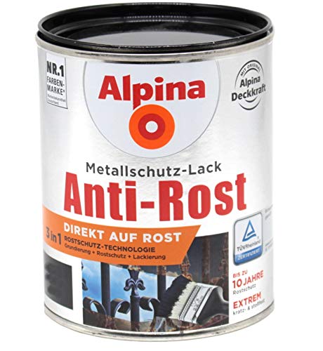 Alpina 3in1 Metallschutzlack 1l (dunkelgrau hammerschlag) von SoPo