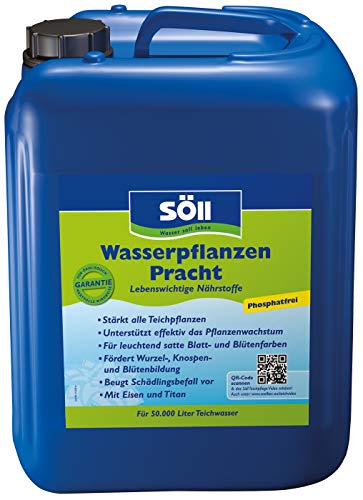 Söll 80486 WasserpflanzenPracht Düngepräparat für Teichpflanzen 5 l - phosphatfreies Teichpflegemittel mit Eisen und Titan zum Düngen von Wasserpflanzen Seerosen Teichrosen im Gartenteich von Söll