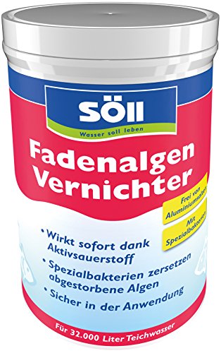 Söll 80599 FadenalgenVernichter mit Aktivsauerstoff 1 kg - hochwirksamer Fadenalgenentferner mit Sofortwirkung vernichtet Fadenalgen im Pflanzenteich Naturteich Schwimmteich Fischteich Koiteich von Söll