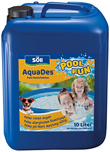 Söll 80426 AquaDes Pool-Desinfektion flüssig 10 l - wirksame Poolreinigung Wasserpflege gegen Bakterien und Keime zur Desinfektion von Pool Whirlpool Kinderplanschbecken Swimmingpool Schwimmbecken von Söll