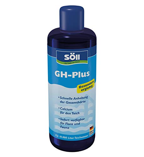 Söll 81295 GH-Plus, 500 ml - Wasseraufbereiter zur Erhöhung des GH-Werts/flüssiges Pflegemittel zur schnellen Optimierung der Gesamthärte des Wassers im Gartenteich, Fischteich von Söll