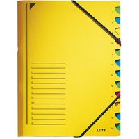 Leitz Ordnungsmappe 39120015 DIN A4 12 Fächer farbig Karton gelb von Leitz