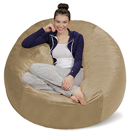 Sofa Sack XXL-Das Neue Komforterlebnis Sitzsack mit Memory Schaumstoff Füllung-Perfekt zum Relaxen im Wohnzimmer oder Schlafzimmer -Samtig weicher Velour Bezug in Beige von Sofa Sack