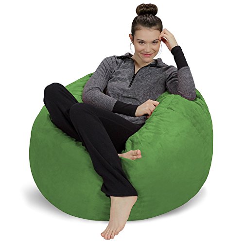 Sofa Sack L-Das Neue Komforterlebnis Sitzsack mit Memory Schaumstoff Füllung-Perfekt zum Relaxen im Wohnzimmer oder Kinderzimmer-Samtig weicher Velour Bezug in Limonengrün von Sofa Sack