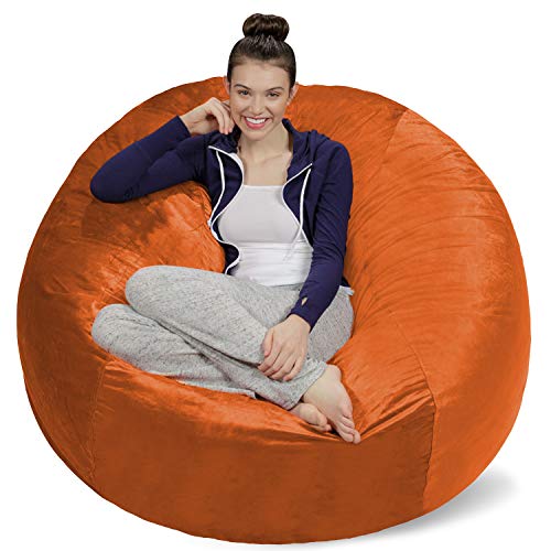 Sofa Sack XXL-Das Neue Komforterlebnis Sitzsack mit Memory Schaumstoff Füllung-Perfekt zum Relaxen im Wohnzimmer oder Schlafzimmer -Samtig weicher Velour Bezug in Orange von Sofa Sack