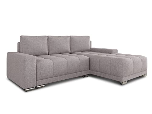 Ecksofa Pavo mit Schlaffunktion und Bettkasten - Big Sofa, Couch, Couchgarnitur, Eckcouch, Ecke, Sofagarnitur - Ottomane Universal (Rosa (Sawana 84)) von Sofnet