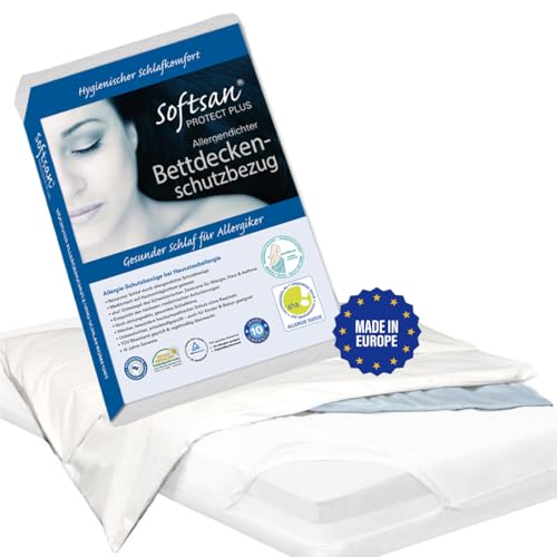 Softsan Protect Plus Bettdeckenbezug milbendicht 155x220 cm, Encasing, Milbenschutz für Hausstauballergiker von Softsan