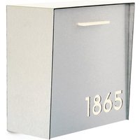 Briefkasten Mit Silbernem Gesicht Und Körper Aus Aluminiumbürste Beiger Acrylnummer, Benutzerdefinierter Im Modernen Stil, An Der Wand Befestigter von SolPixieDust