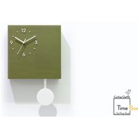 Hölzerne Zeit Box Uhr - Geheimfach Olive Kreide Pendeluhr Geschenk Zum Ruhestand Büro Wand Dekor Für Die Familie von SolPixieDust