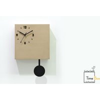 Holz Time Box Uhr - Geheimfach Cappuccino Kreide Pendeluhr Ruhestand Geschenk Büro Wand Dekor Familienhaus von SolPixieDust