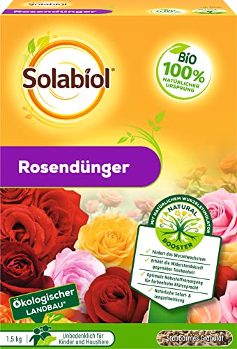 Solabiol Rosendünger mit Wurzelstimulator und natürlicher Sofort- und Langzeitwirkung, 1,5 kg Packung von Solabiol