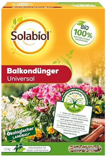 Solabiol Bio Balkondünger Universal, Blumendünger mit Wurzelstimulator und natürlicher Sofort- und Langzeitwirkung, 1,5 kg von Solabiol