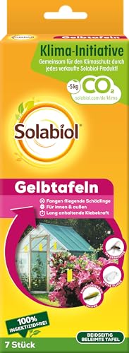 Solabiol Gelbtafeln, insektizidfreie Leimfallen gegen Weiße Fliegen,Trauermücken,Blattläuse,Minierfliegen und Zikaden,7 Stück von Solabiol