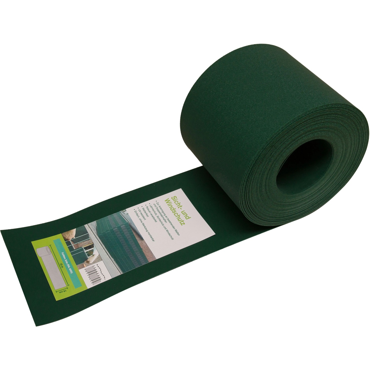 Solid PVC-Sichtschutzstreifen 19 cm x 250 cm Grün von Solid