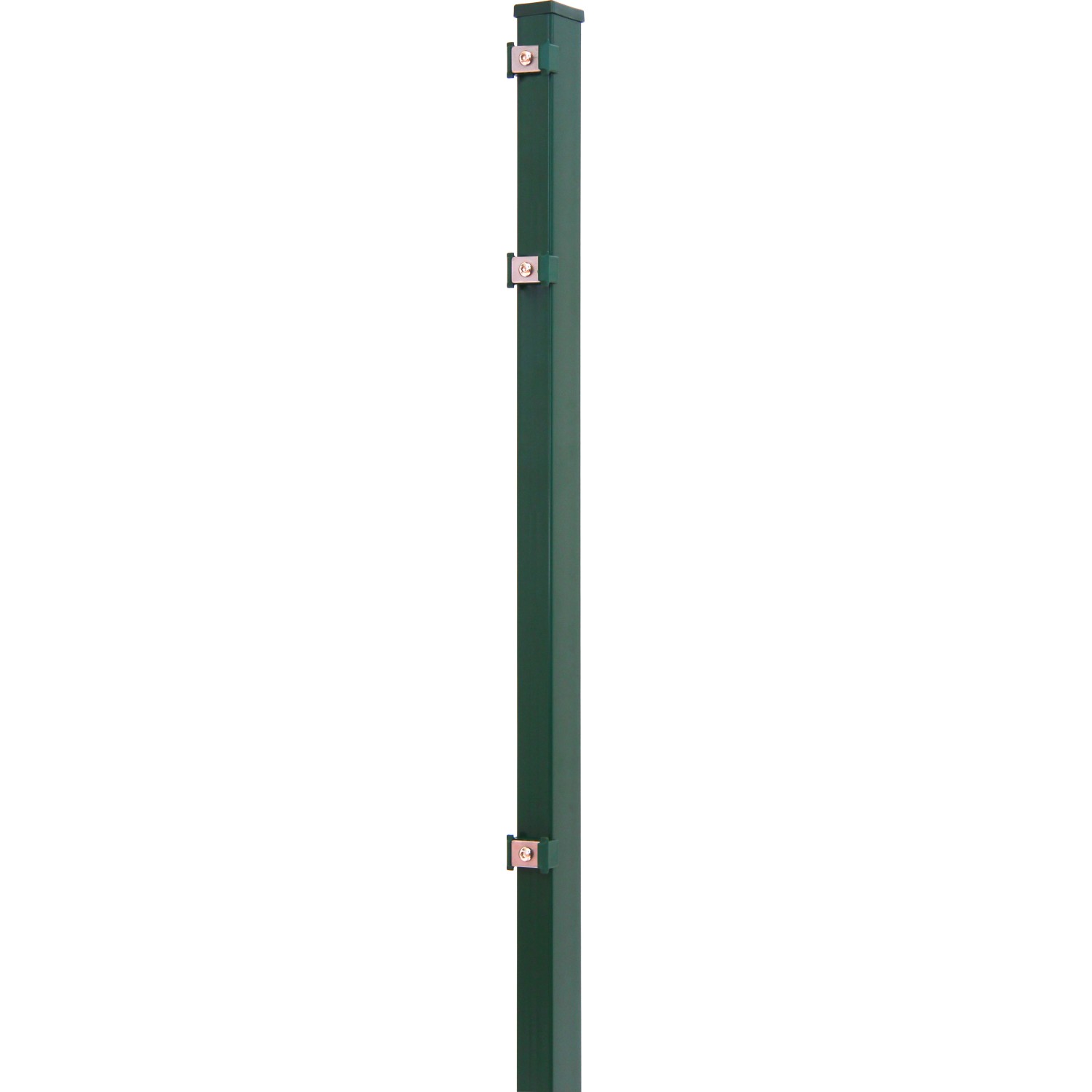 Solid Zaunpfosten mit Edelstahlbeschlägen Stahl Grün 120 x 4 x 4 cm von Solid