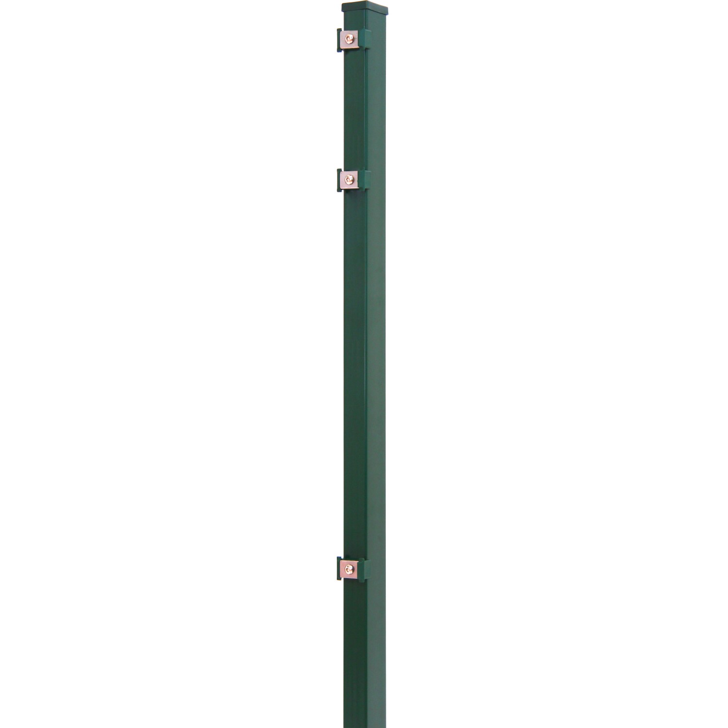 Solid Zaunpfosten mit Edelstahlbeschlägen Stahl Grün 150 x 4 x 4 cm von Solid