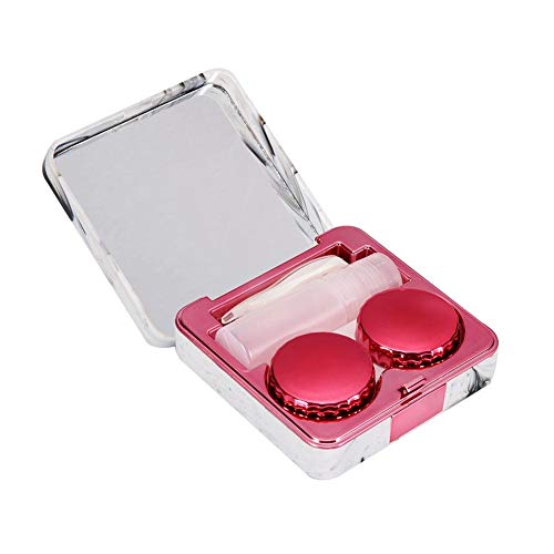 Eye Lens Case - Kontaktlinse-Kasten, Marmoroberfläche Tragbarer Platz Soaking Kontaktlinse-Kasten mit Spiegel (4 Farben) (Farbe : Rose Red) von Solomi