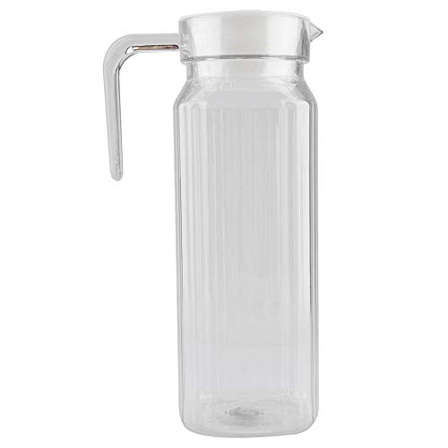 Solomi Saft-Flasche - Saft-Glas, Acryl Transparent gestreifte Eiskaltes Wasser-Flasche Saft Krug mit Deckel (4 Größen) (Größe : 1100ml) von Solomi