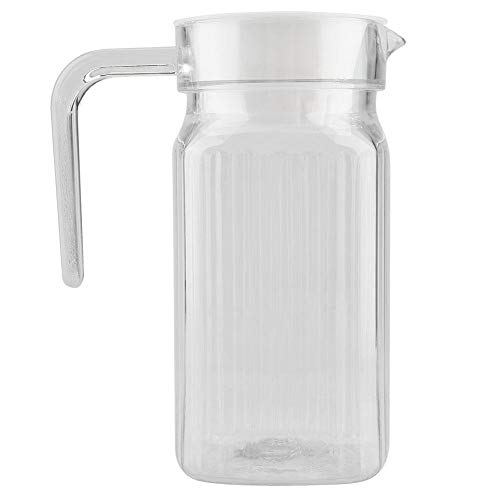Solomi Saft-Flasche - Saft-Glas, Acryl Transparent gestreifte Eiskaltes Wasser-Flasche Saft Krug mit Deckel (4 Größen) (Größe : 500ml) von Solomi
