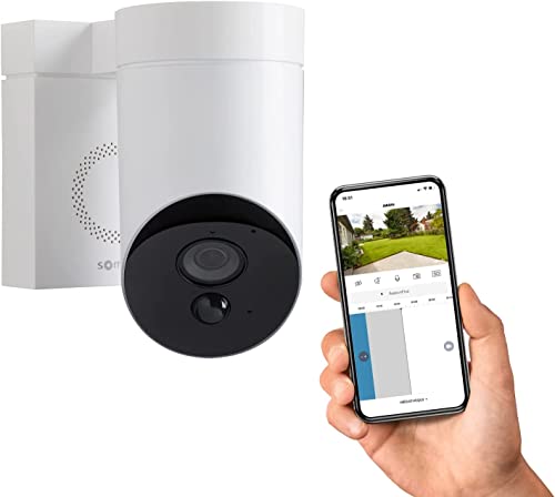 Somfy 2401560 - Smart Home Außenkamera weiß | Überwachungskamera | Full HD-Kamera mit Nachsicht | Integrierte Sirene mit 110 dB | Bewegungserkennung [Energieklasse A] von Somfy