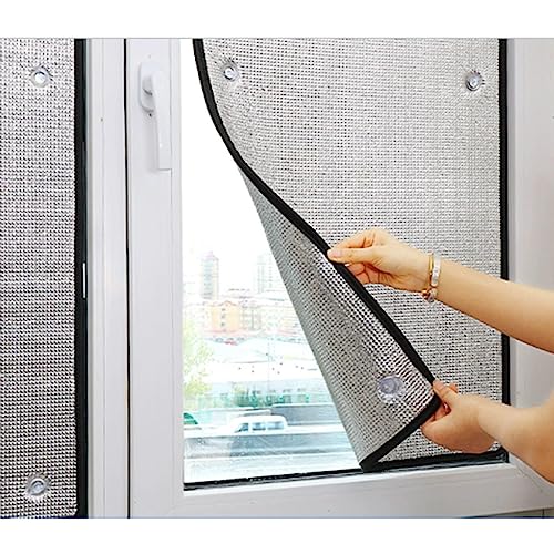 Doppelte Aluminiumblasen-isolierfolie,verdunkelnde Fensterfolie,reflektierende Sichtschutzfolie Für Glasfenster,blendschutz Hitzeschutz Fenster Tönungsfolie,sonnenschutzfolie,WxH-60x120cm/24 * 47in von Sonakia